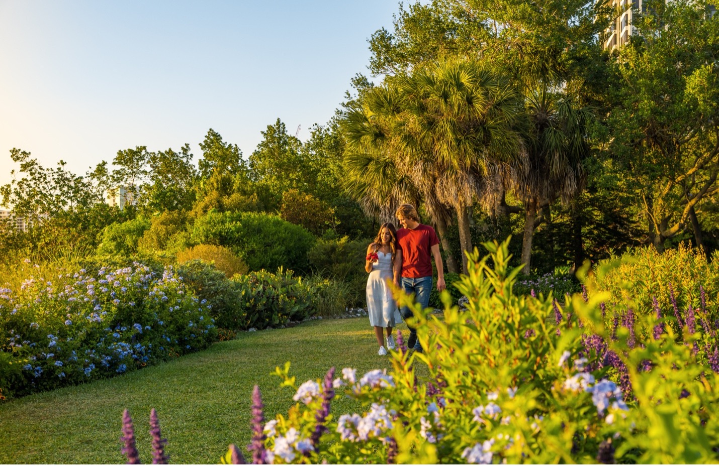 Couple Strolls Through Marie Selby Botanical Gardens